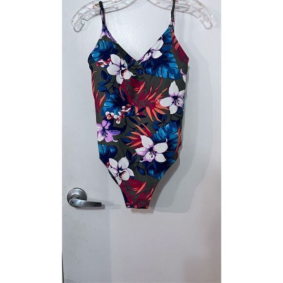 Hollister Women's One-Piece Multicolor Floral Gray Swimsuit Size S NWT - Picture 3 of 13